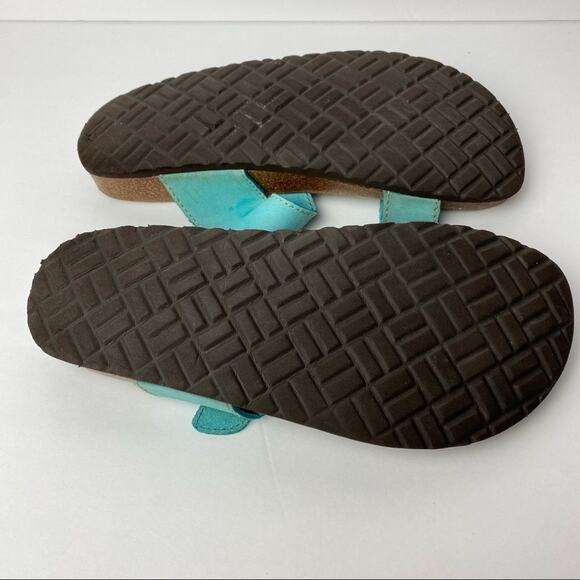 Aqua Leather Comfort Bed Toe Sandal Women’s Size 7 W - Picture 9 of 14